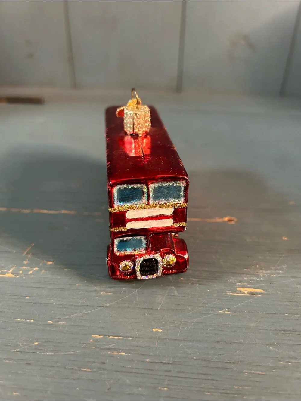 Red Double-Decker Bus Holiday Ornament - Old World Christmas